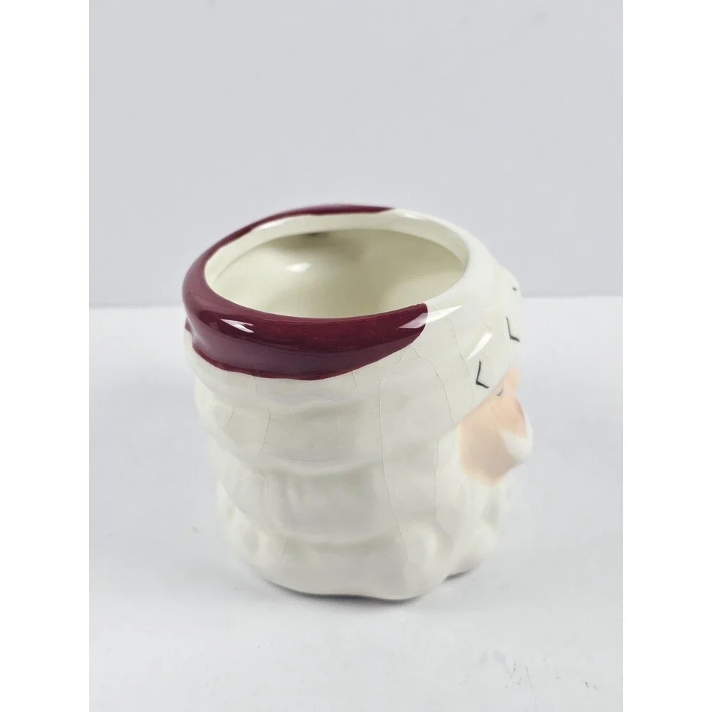 Pottery Barn Winking Santa Claus Figural Ceramic Mug Microwave Dishwasher Safe